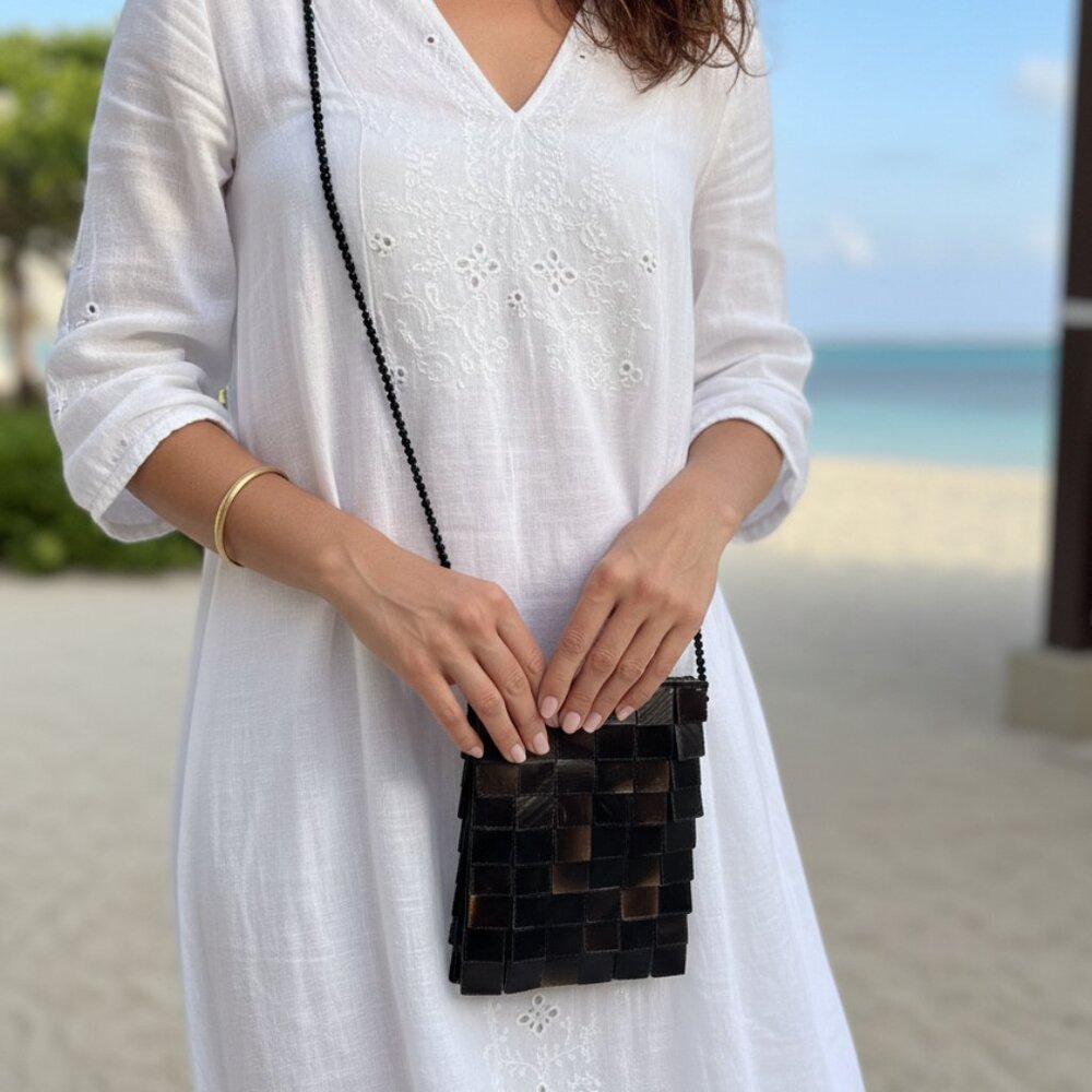 Twisted Orchid Brown Shell Shoulder Purse